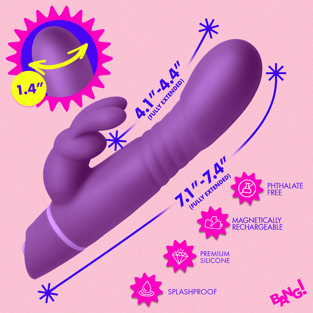 XR Brands Rabbit Vibrator — Dual Motor Silicone, Purple - BNG-AH794