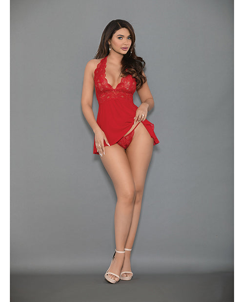 Euphoria Shorty Babydoll & Open Panty Red O/S by Euphoria