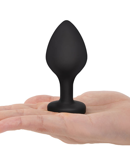 Gemsations 3pc Silicone Heart Butt Plug Training Set — 2.75, 3.15 & 3.7 in, Black