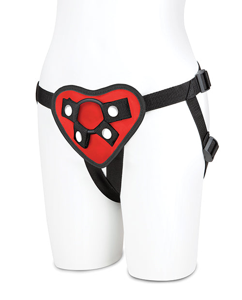 Lux Fetish Red Heart Strap On Harness Set by Lux Fetish