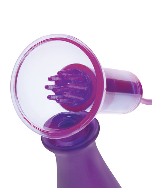 Lux Fetish Vibrating Nipple Suckers with Wired Remote — Purple