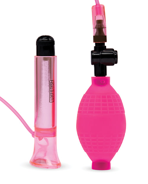 Lux Fetish Vibrating Clitoral Pump with Quick-Release, Pink