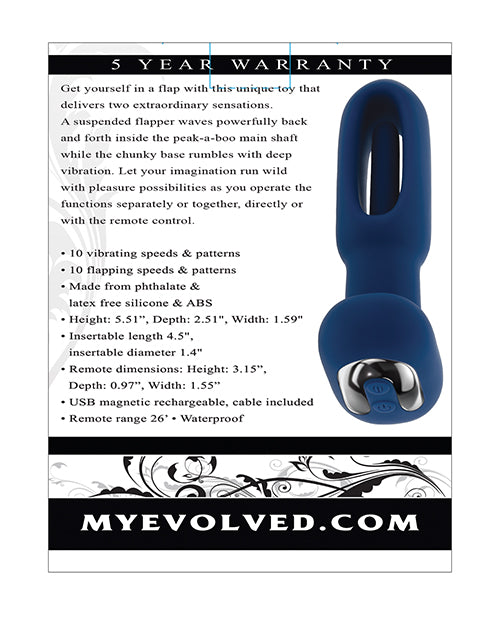 Evolved Flapper Remote-Control Clit Tickler & Vibrator, Blue