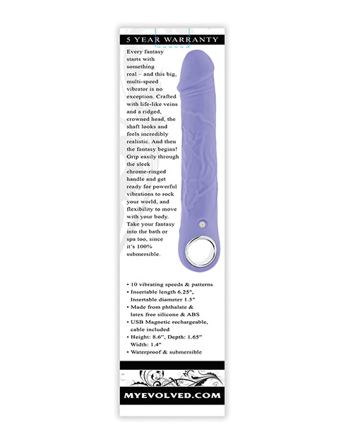 Evolved Fantasy Large 9.5in Vibrator — Purple
