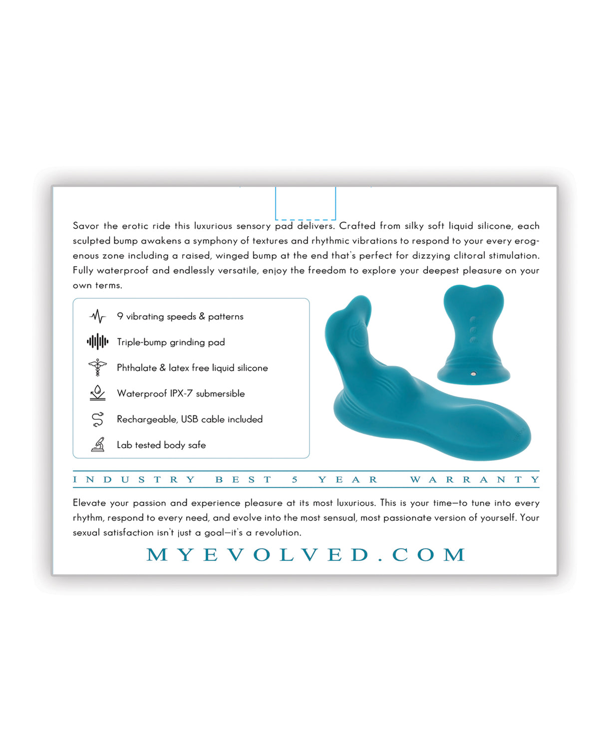 Evolved Bump & Grind External Stimulator - Teal by Evolved