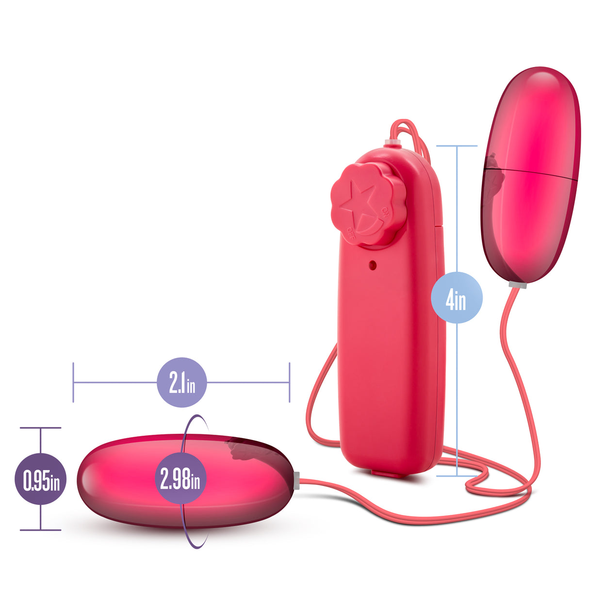 Blush B Yours Double Pop Eggs Twin Egg Vibrator — Cerise - BL-25500