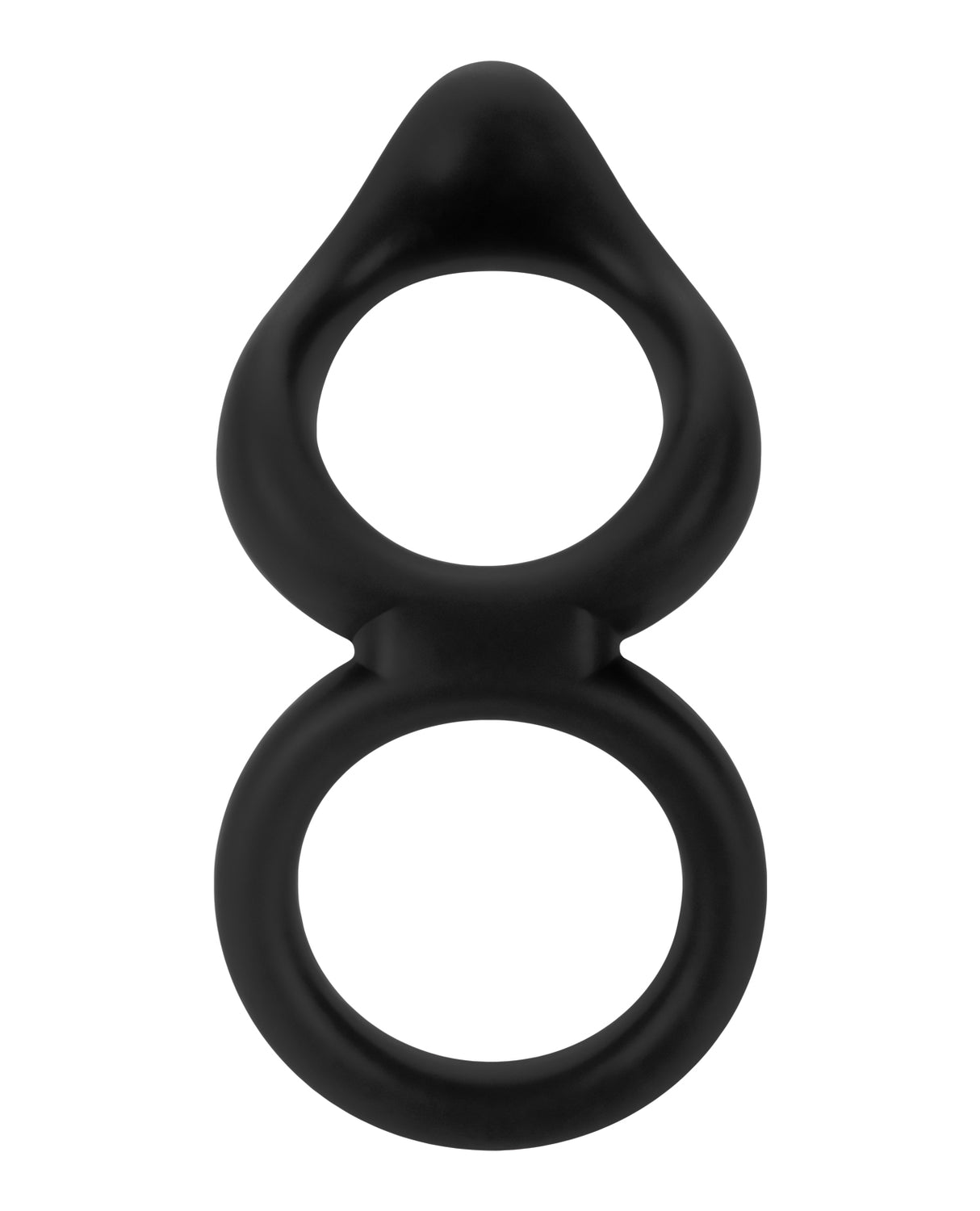 Forto F-88 Double Ring Liquid Silicone Cock Ring - Black by Forto