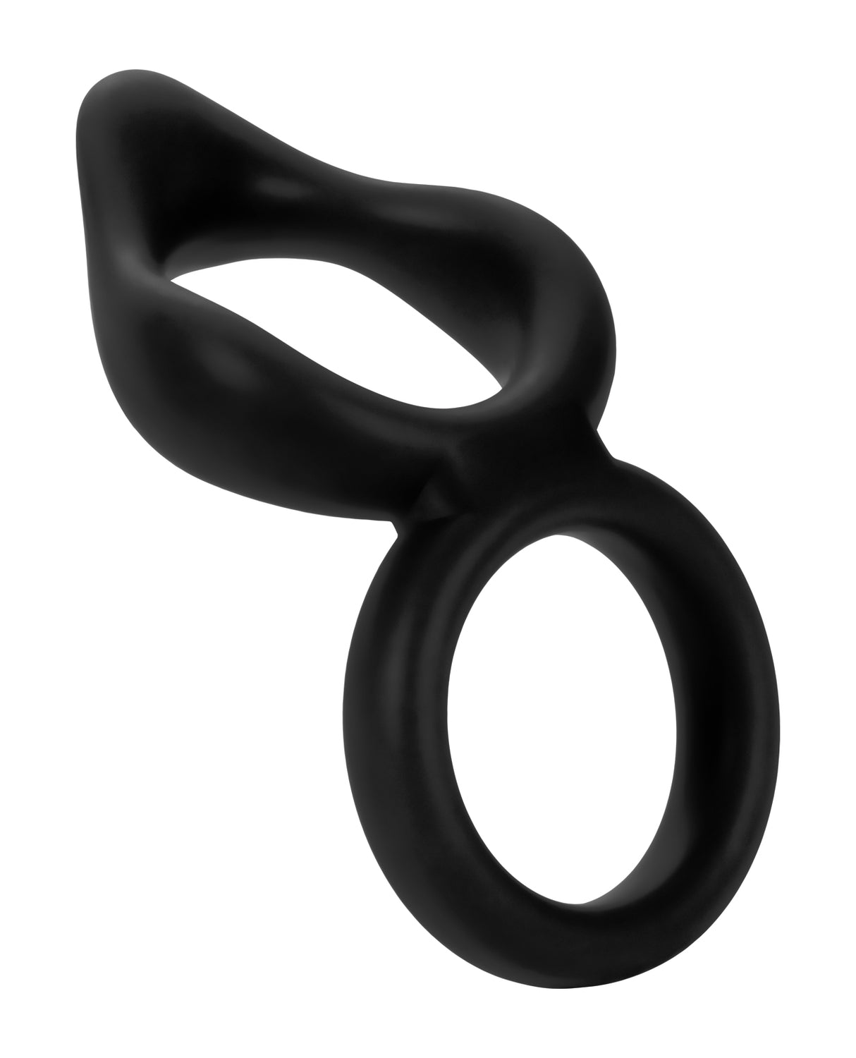 Forto F-88 Double Ring Liquid Silicone Cock Ring - Black by Forto