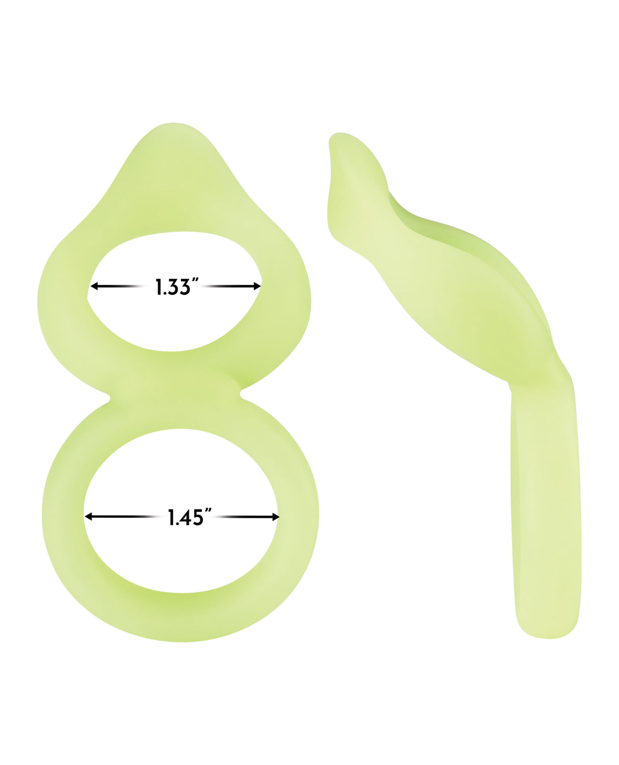 Forto F-88 Double Ring Liquid Silicone Cock Ring - Glow in the Dark by Forto