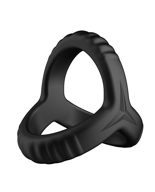 Forto Tri Cock & Ball Ring - Black by Forto
