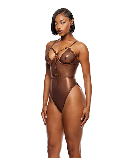 Liquid Metal Metallic Mesh Teddy - Metallic Copper XL by Forplay