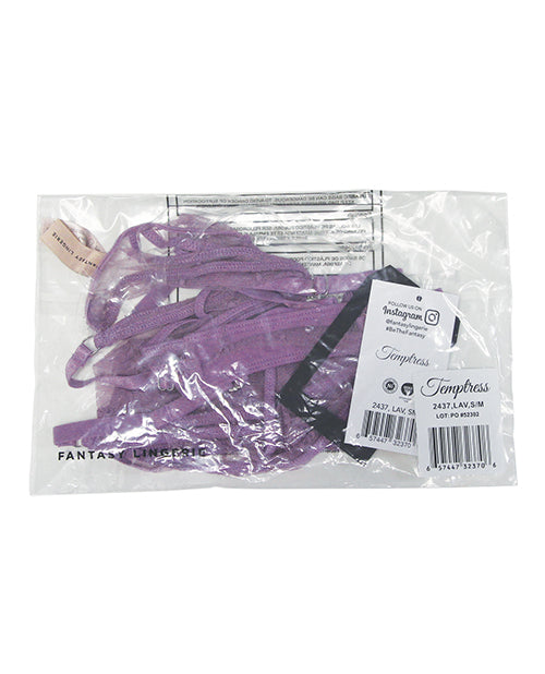 Temptress Gisele Sheer Floral Mesh Open Back Teddy - Lavender S/M by Temptress by Fantasy
