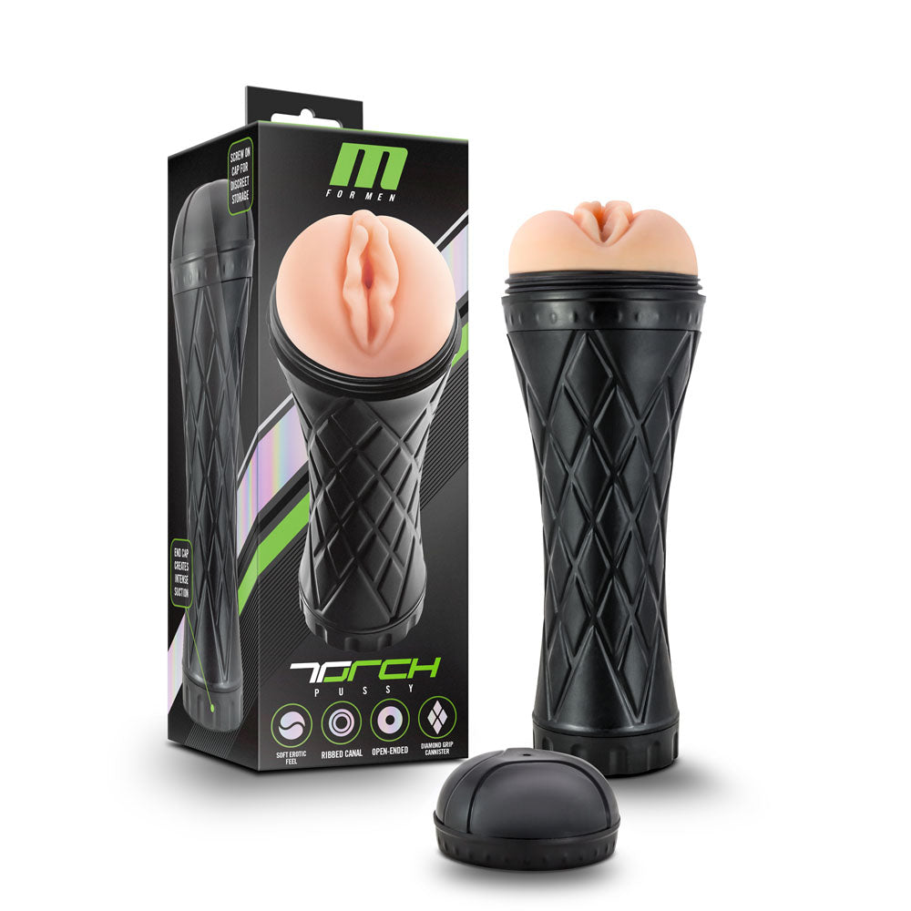 Blush M for Men The Torch Pussy Sleeve — X5, 8.5 Inch Insertable (Vanilla) - BL-120110