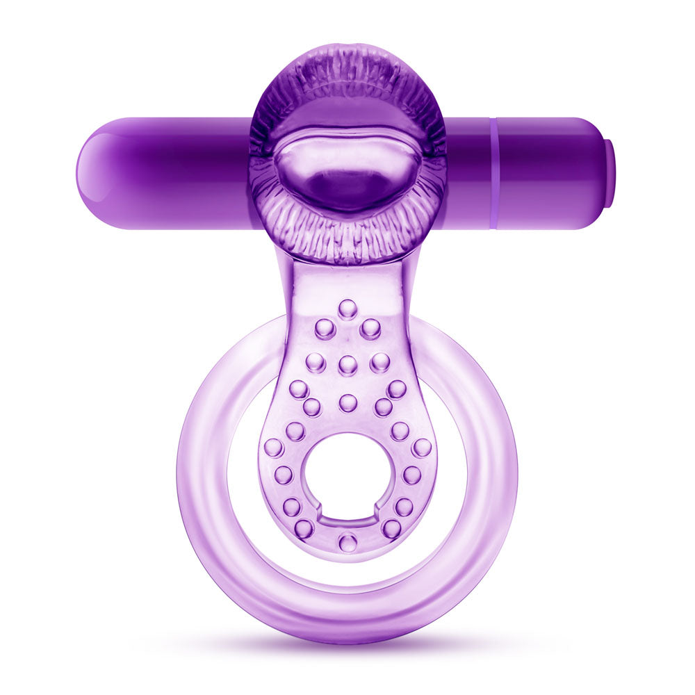 Play With Me - Lick It - Vibrating Double Strap Cockring - Purple by Blush