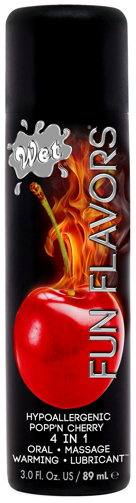 Wet Fun Flavors Popp'n Cherry 4-in-1 Flavored Lubricant, 3 oz - WT823