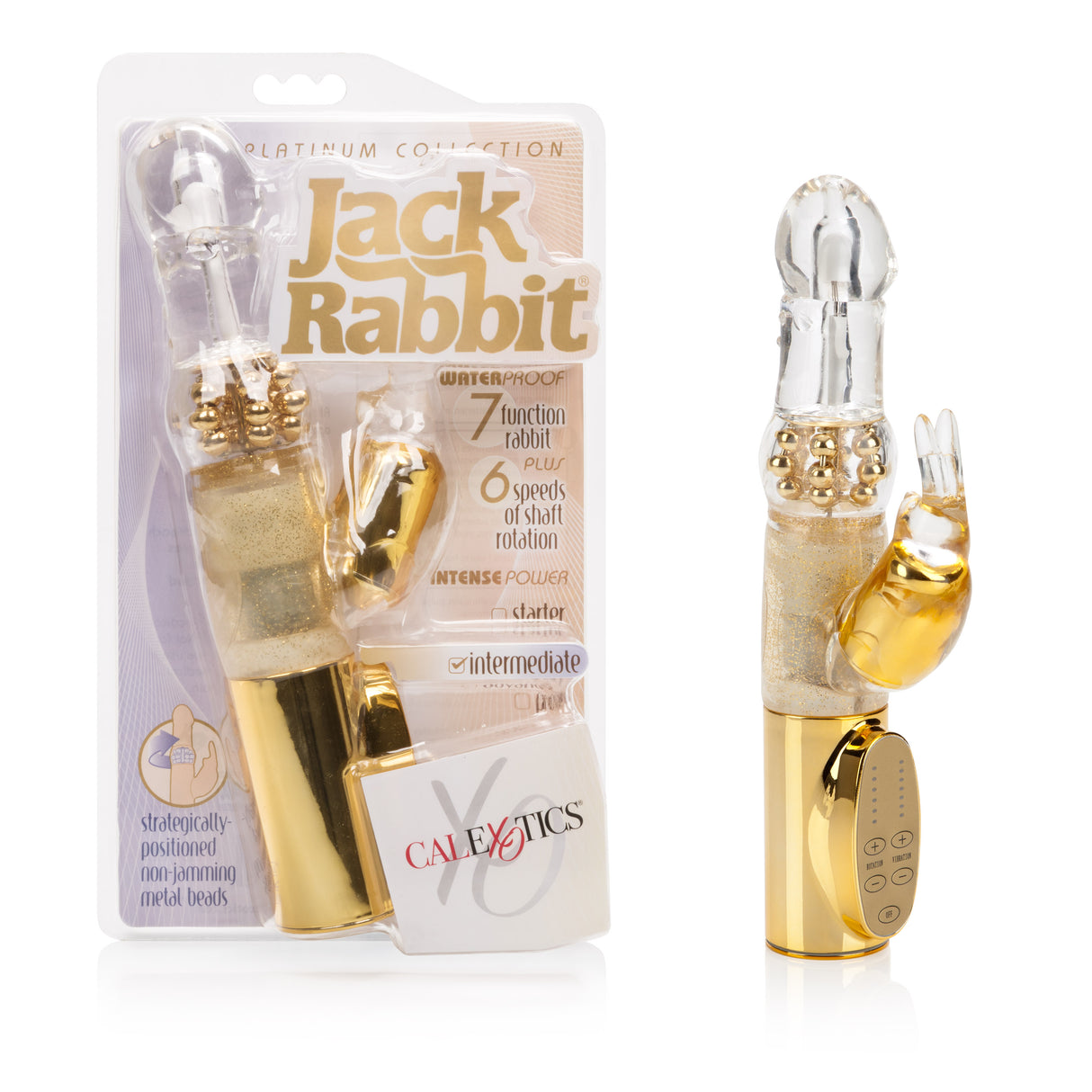 CalExotics Platinum Jack Rabbit Vibrator — Gold - SE0611203