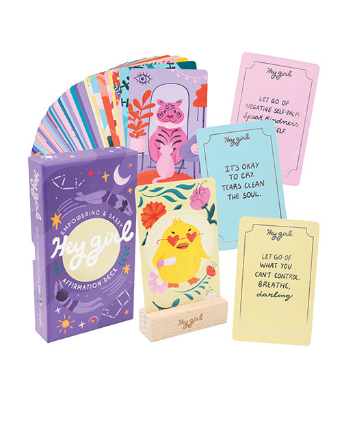 Hey Girl: Empowering & Sassy Affirmation Deck by Sleazy Greetings