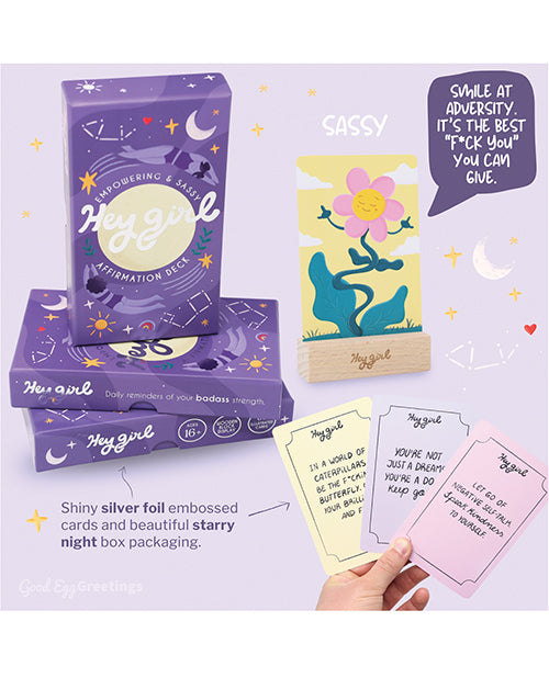 Hey Girl: Empowering & Sassy Affirmation Deck by Sleazy Greetings