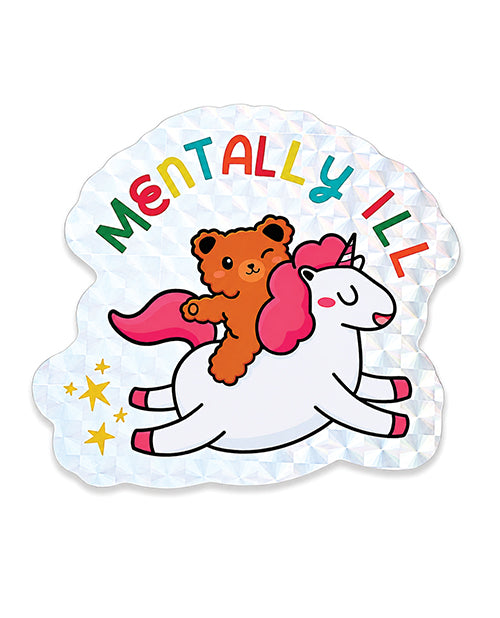Mentally Ill Shiny Glitter Sticker by Sleazy Greetings