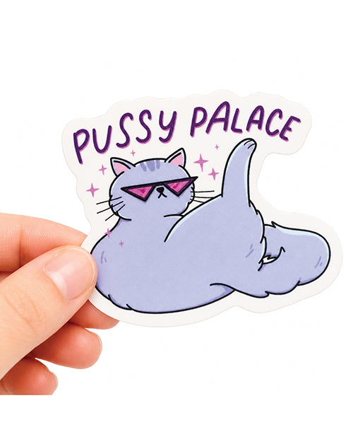 Pussy Palace Funny Vinyl Sticker by Sleazy Greetings