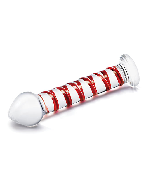 Glas 8" Mr. Swirly Glass Dildo - Red by Glas