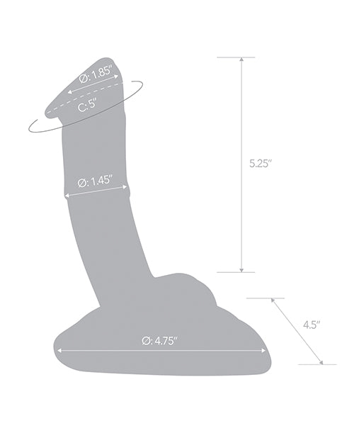 Glas 7.5" Rideable Standing Cock w/Stability Base by Glas