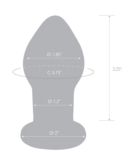 Glas 3.5" Rechargeable Vibrating Butt Plug - Blue by Glas
