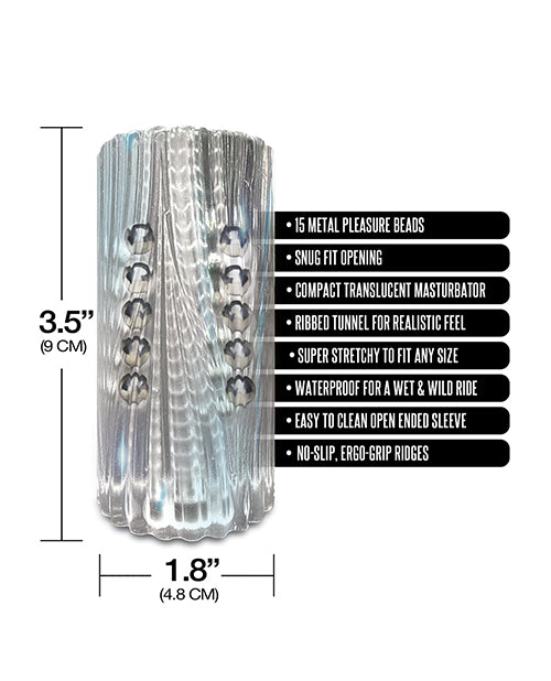 MSTR B8 Balls to the Wall Clear-View Beaded Stroker - Clear by MSTR B8