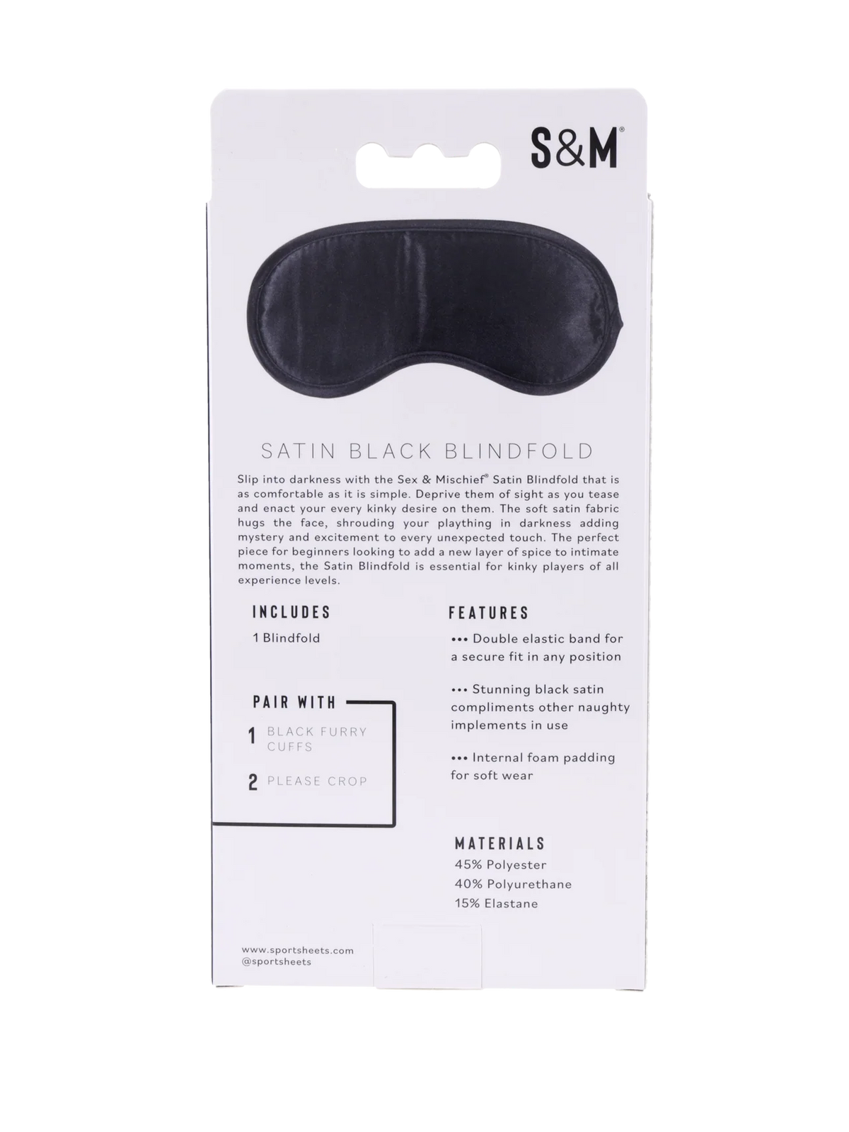 Sex and Mischief Satin Blindfold - Black