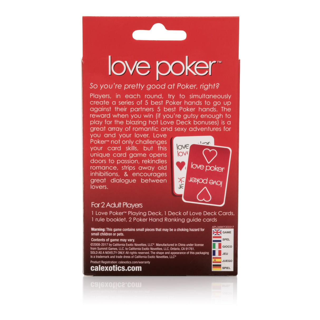 CalExotics Love Poker Card Game — 54 Cards for Couples - SE2533003