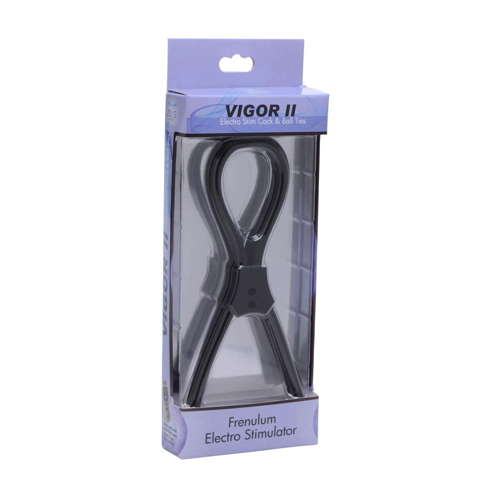 XR Brands Vigor II Electro Stim Cock & Balls Ties with Frenum Loop - ZE-AE596