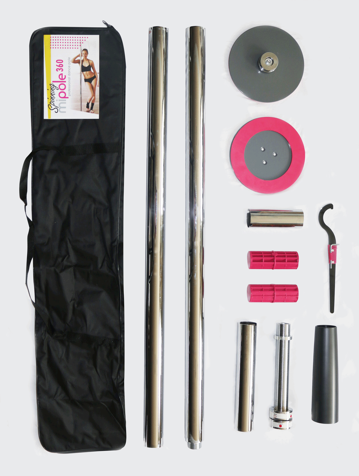 Mipole 360 Spinning Professional Dance Pole — Portable, Dual Mode - VSI-MI-360