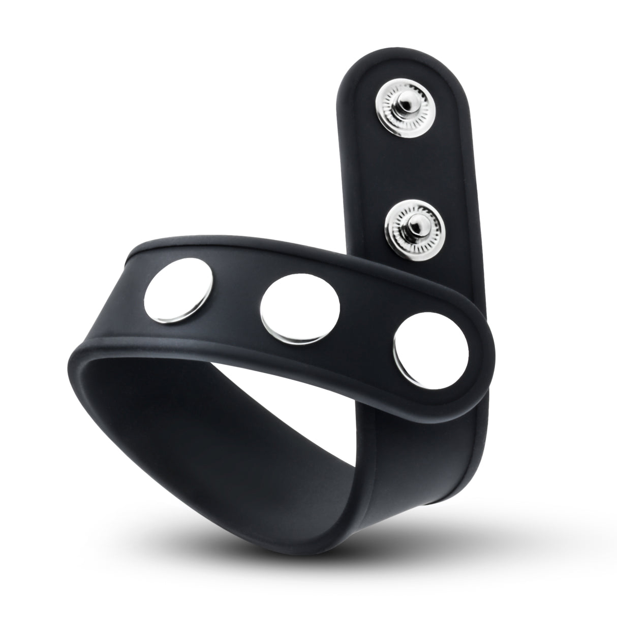 Blush Performance Silicone 3-Snap Cock Strap — Black - BL-91705