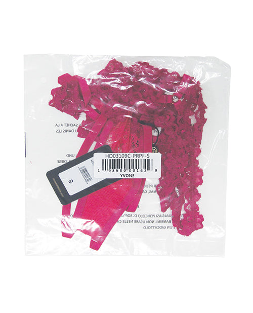 Yvone Lace Strappy Backless Tanga Panty - Pink MD by House of Desire