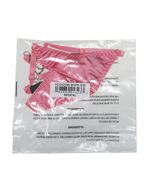 Krystal Rhinestone Net Back G-String - Pink L/XL by House of Desire