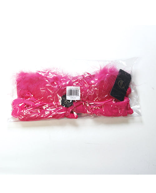 Marilyn Marabou & Mesh Babydoll & G-String Set - Pink 1X/2X by House of Desire