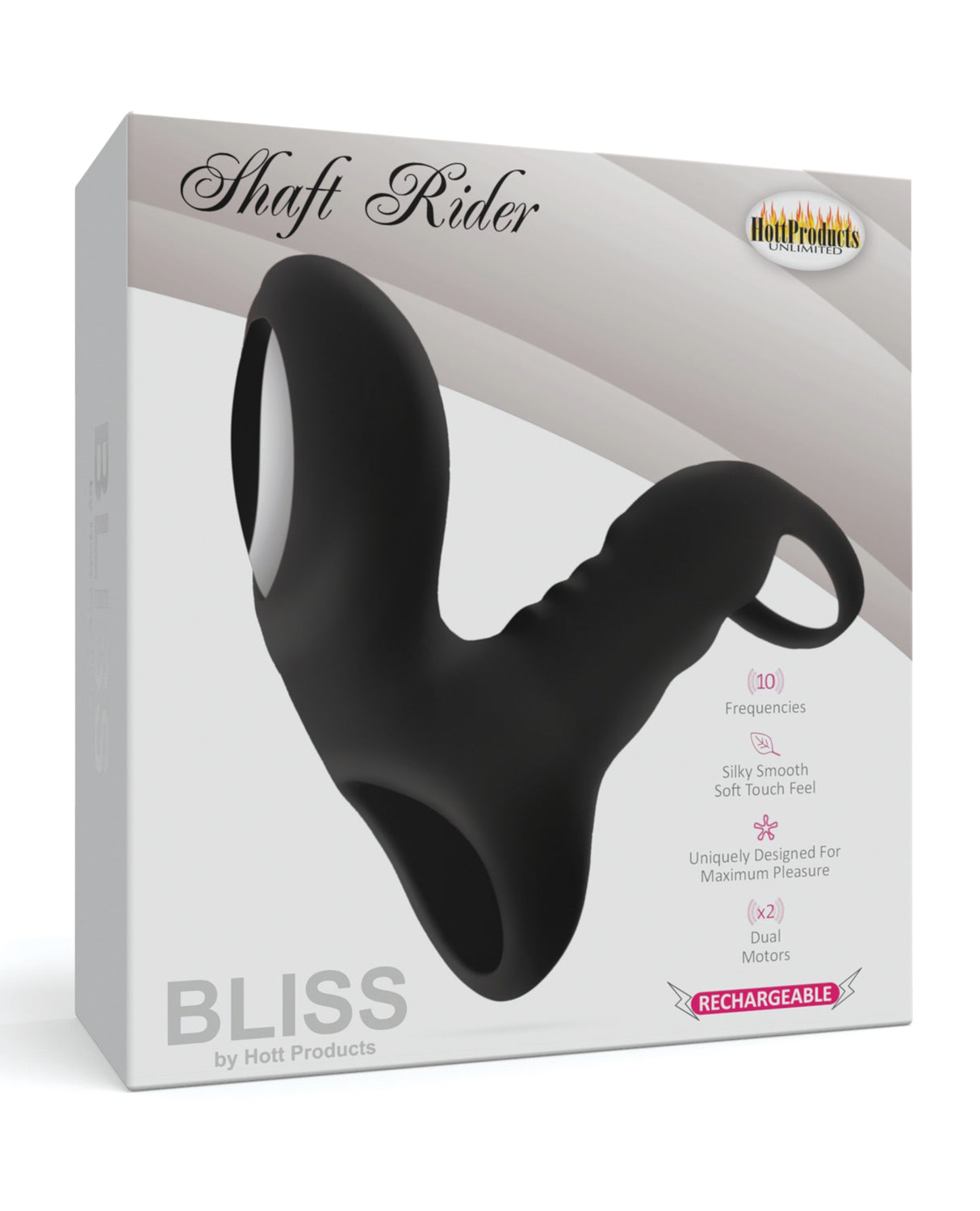 Bliss Shaft Rider Vibrating Cock Ring Sleeve - Black by Bliss