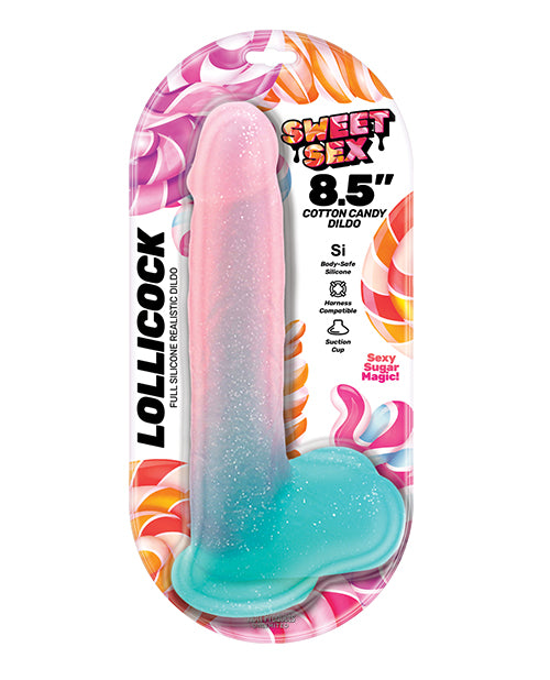 Sweet Sex 8.5" Lollicock Cotton Candy Dildo - Multi Color by Sweet Sex