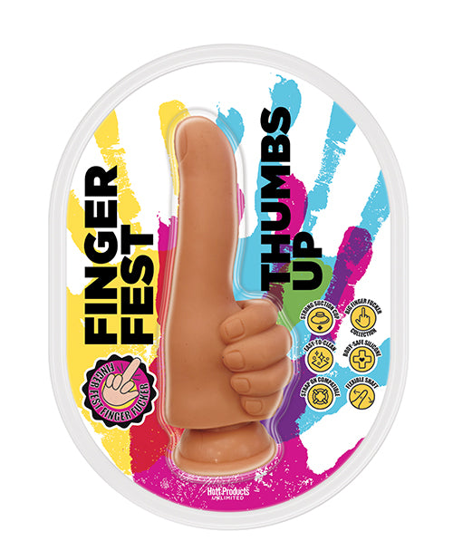 Finger Fest Thumbs Up Dildo - Tan by Finger Fest