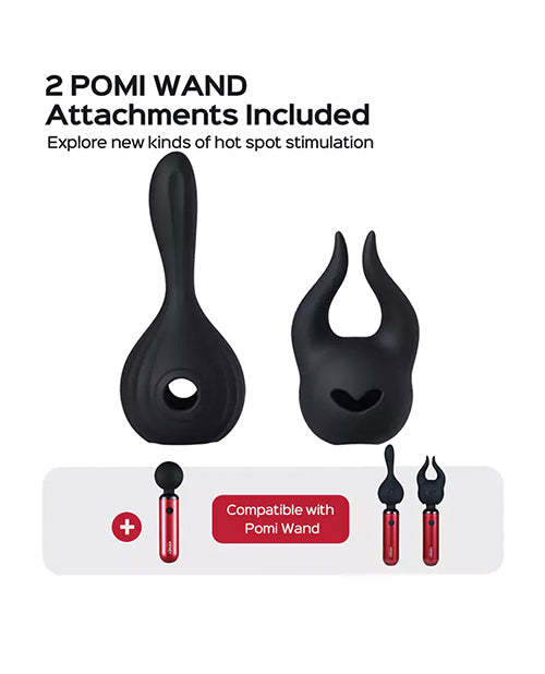 Horns Pomi Wand Attachments Bundle - Black by Honey Play Box