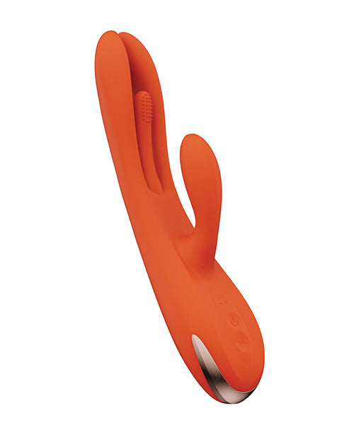 Terri App Controlled Kinky Finger Tapping Rabbit Vibrator - Orange by Honey Play Box