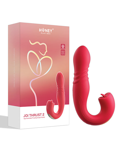Joi Thrust 2 Thrusting G-Spot Vibrator & Clit Licker - Red by Honey Play Box