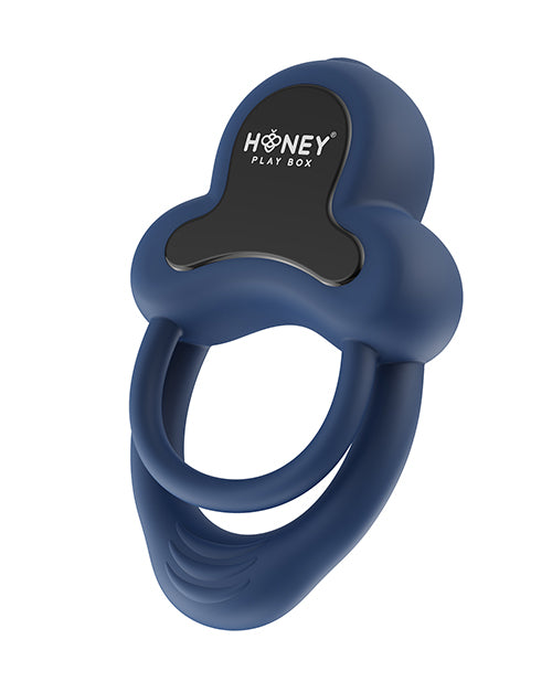 Anello Vibrating Double Cock Ring w/Clitoral Stimulator - Blue by Honey Play Box