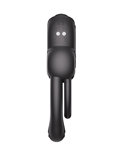 Anello Vibrating Double Cock Ring w/Clitoral Stimulator - Black by Honey Play Box