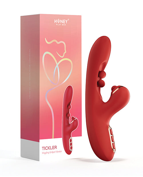 Tickler Wiggling G-Spot Vibrator & Tapping Clitoral Stimulator - Red by Honey Play Box