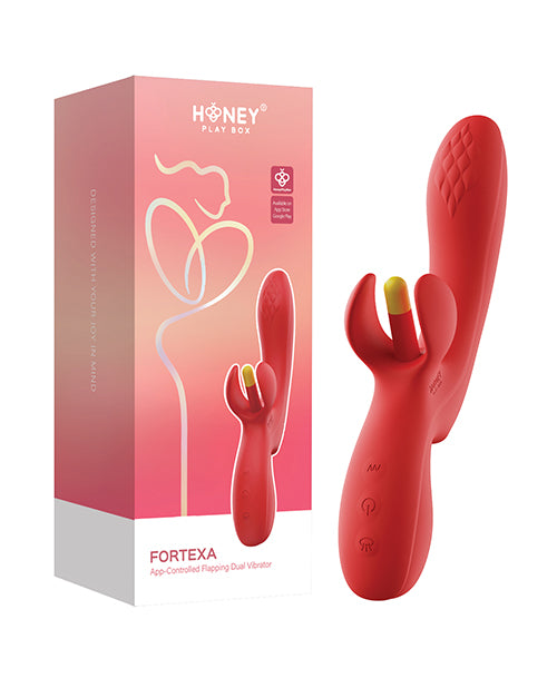Honey Play Box Fortexa Dual-Action Clit & G-Spot Vibrator, Red, App Control