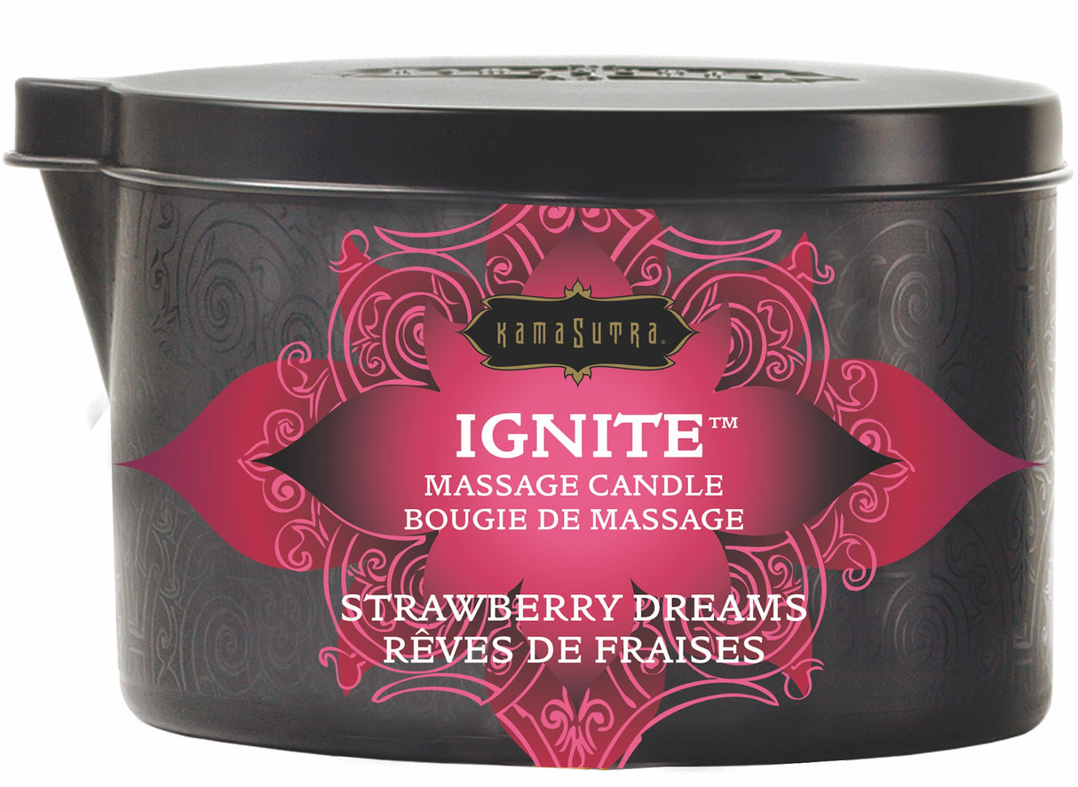 Kama Sutra Strawberry Dreams Massage Candle — 6 oz - KS10228