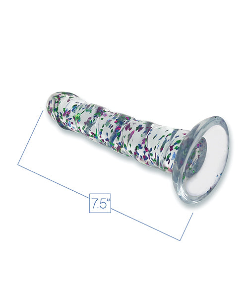 Glittergasm 7.5" Swirls Dildo - Blue/Purple/Violet by Macaroon