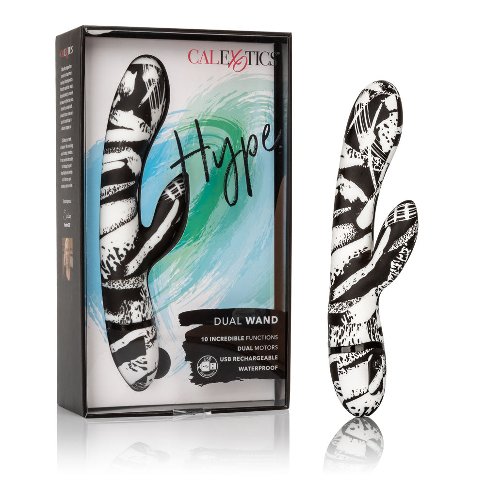 CalExotics Hype Dual Wand Rabbit Vibrator - Dual Motor, USB Rechargeable - SE4412353