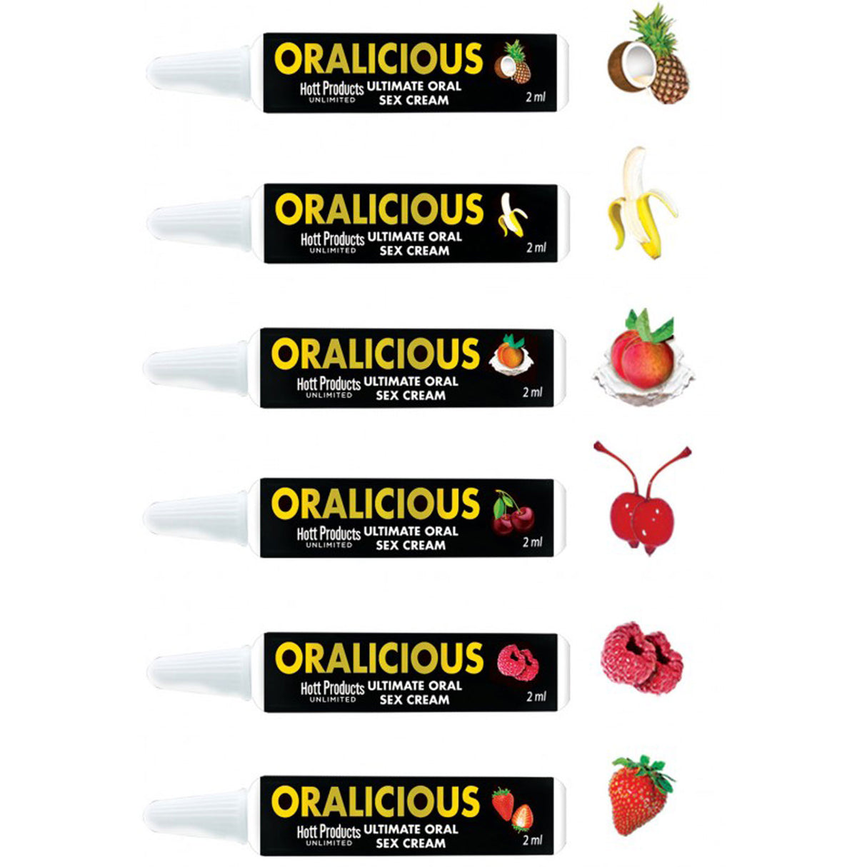 Hott Products Oralicious Flavored Oral Cream Display — 144×2ml Tubes - HTP3350-D